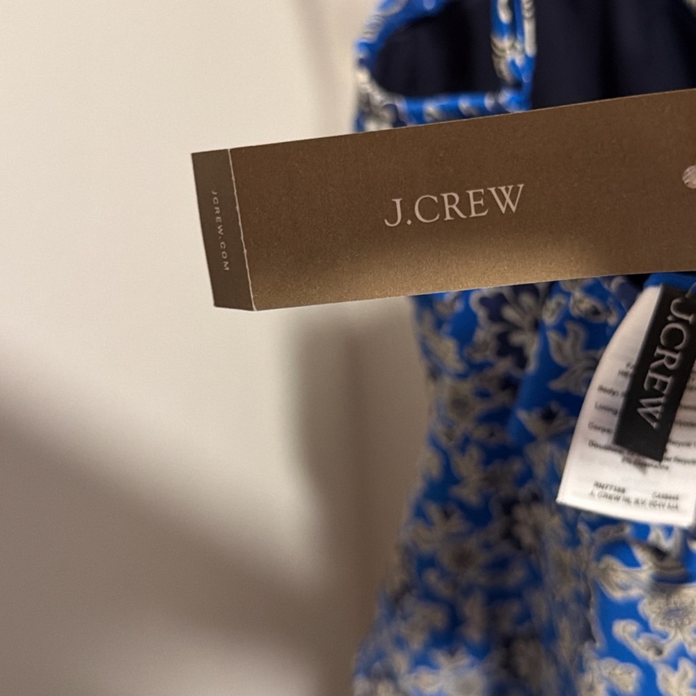 J. Crew Floral Blue and White Dress